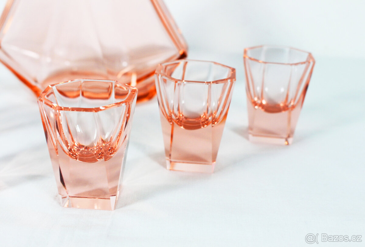 art deco likérová souprava Moser - 3