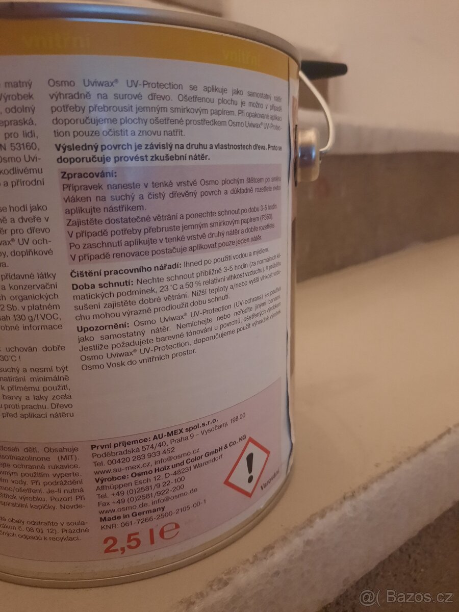 Vnitrni nater na drevo Uviwax UV - protection 7266 bílý smrk - 3