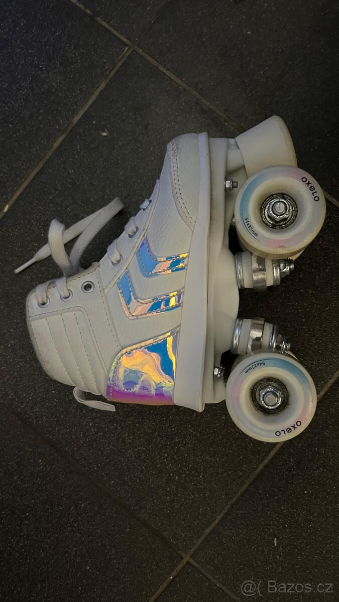Dětské dívčí inline brusle OXELO QUAD 100, vel. EU 29 - 3