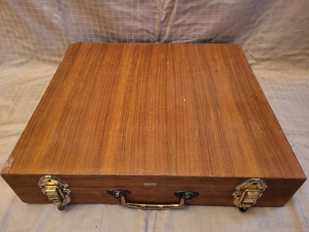 Dvoupatrová příborová sada (mosaz a týkové dřevo) - 3