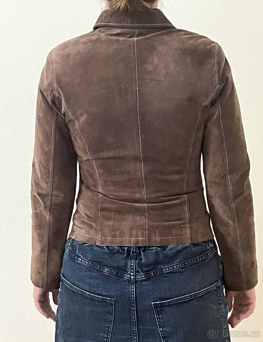dámská hnědá kožená bunda Gipsy - pravá velurová kůže - 3