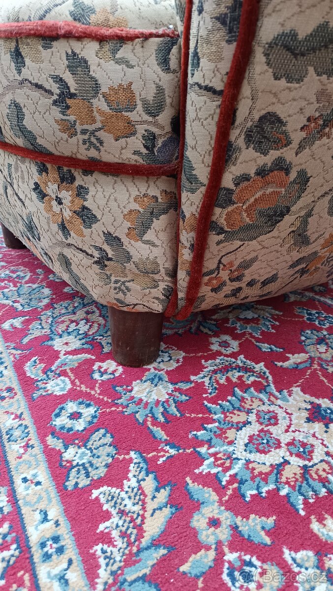 Křeslo čalouněné, retro, Ušák - 3