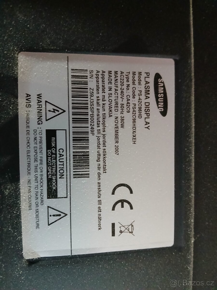 Samsung plazmová TV 42" – PS-42C96HD - 3