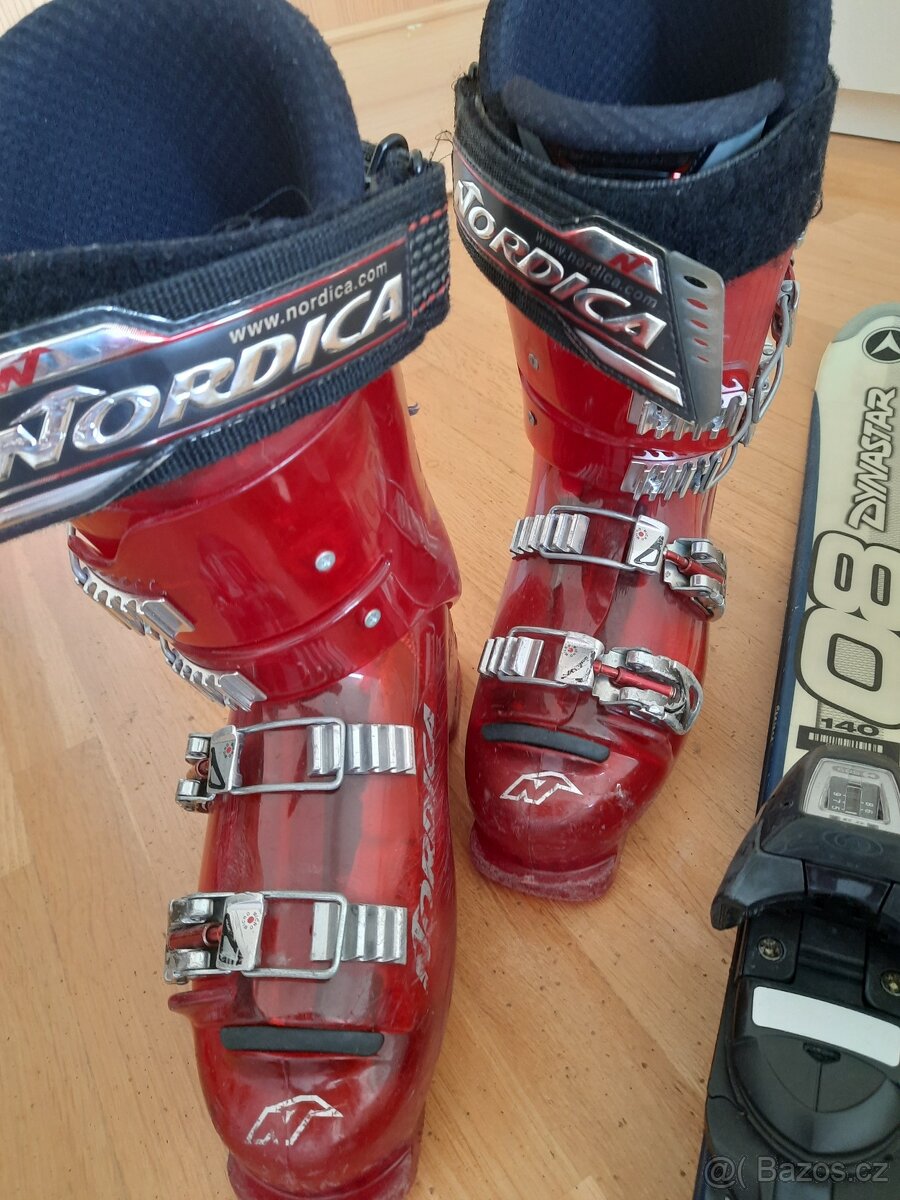 Lyže 140 cm + přezkáče - 3