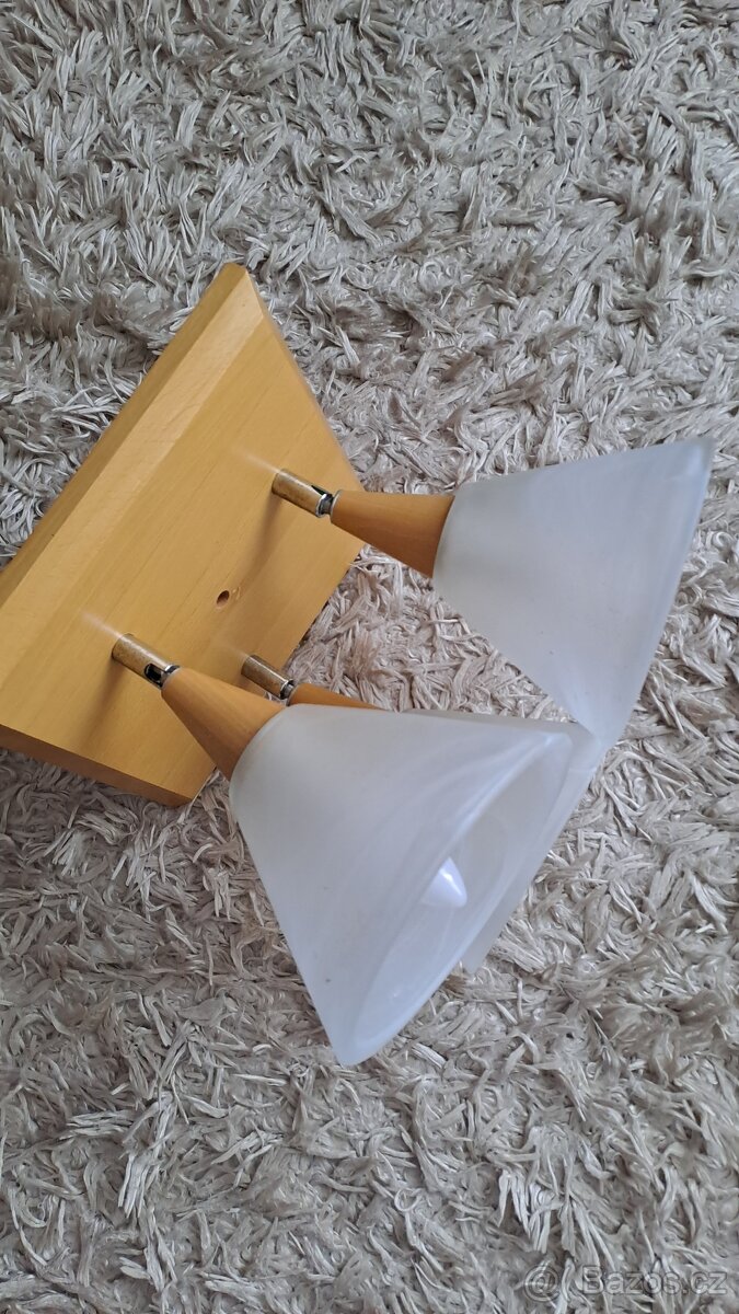 Stropní svítidlo, 3 žárovky, mléčné sklo - 3