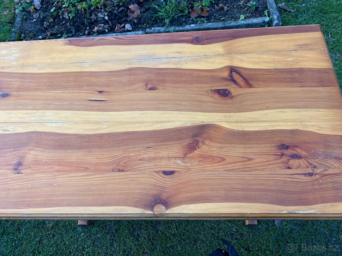 Masivní dřevěný stůl – top stav - 3