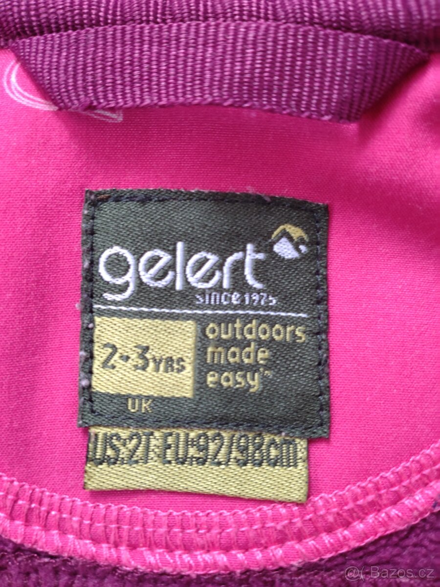 Softshelová bunda - růžová, srdíčka (92/98) - 3