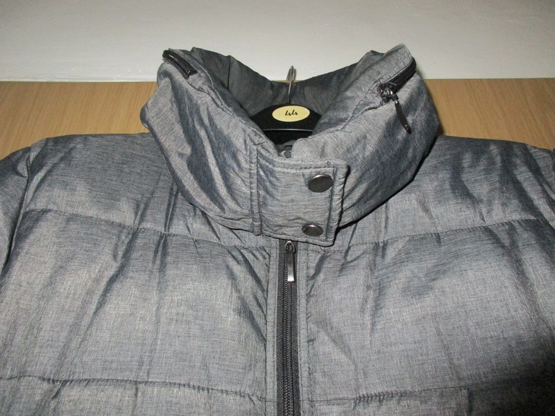 Dámská zimní péřová šedá bunda/kabát delší 44/46 - 3