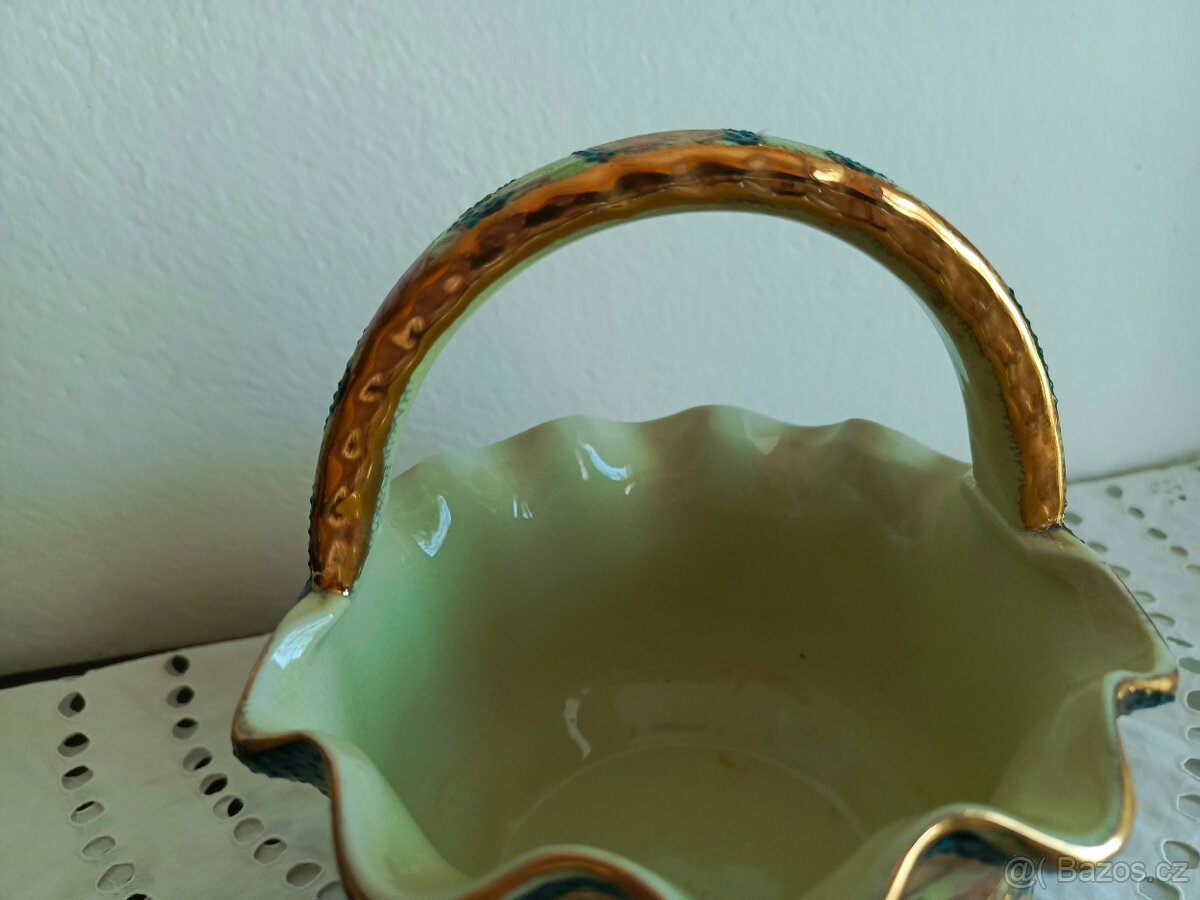 RETRO ČÍNSKÝ BOHATĚ ZDOBENÝ KOŠÍK S UCHEM - 3