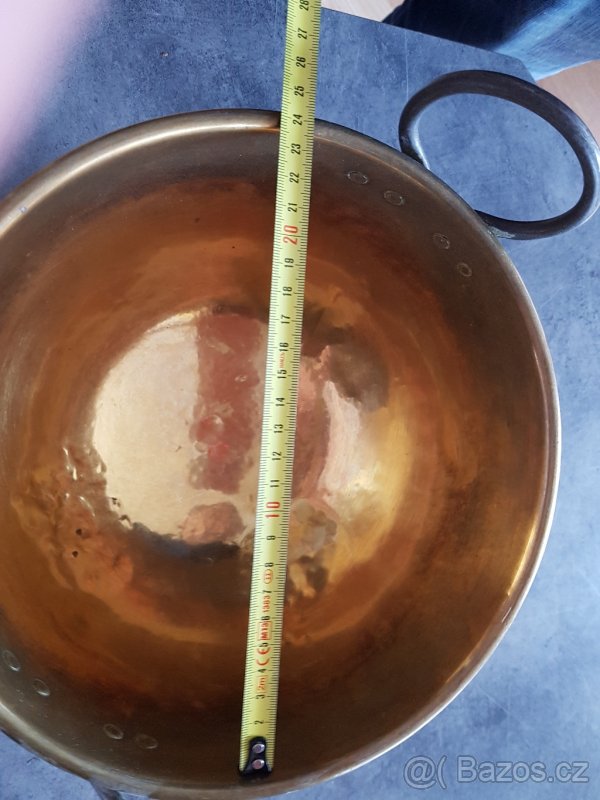 Prodám starožitný mosazný kotlík - 3