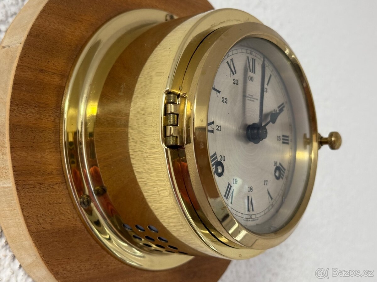 Mosazné lodní hodiny Wempe mechanické námořní bití - 3