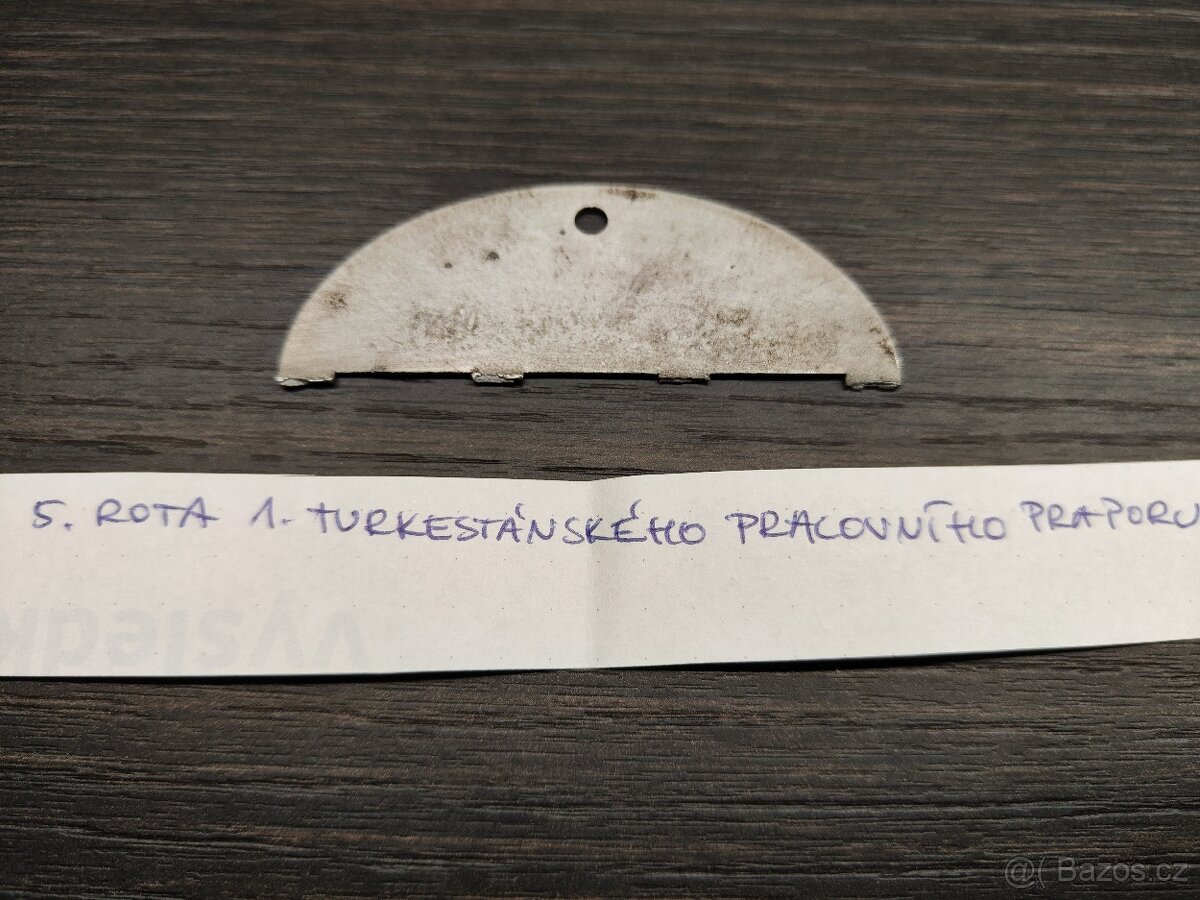 ID vojenská osobní známka Wehrmacht 5./Türk. Arb.. Btl. Frw. - 3