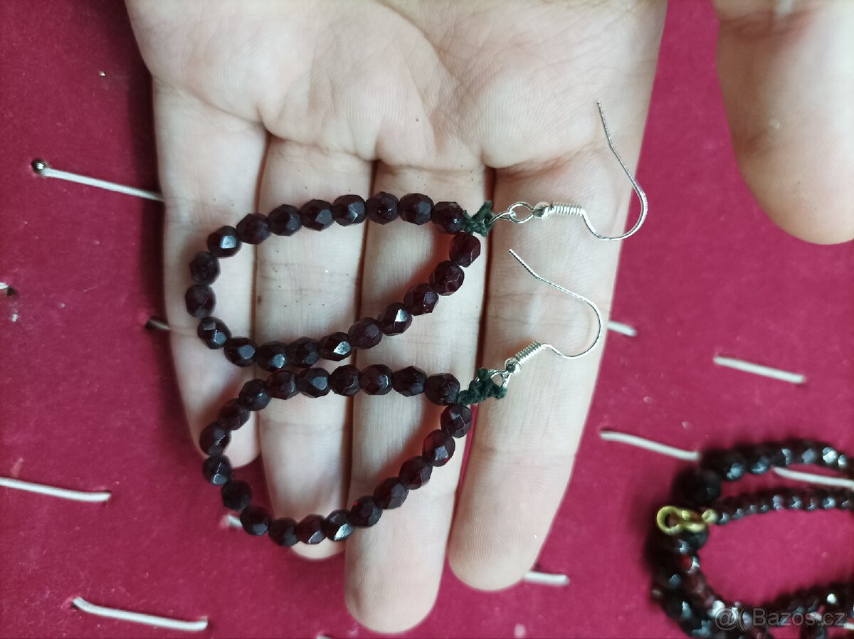 Granátový náhrdelník s náušnicemi (Beiedermeier) - 3