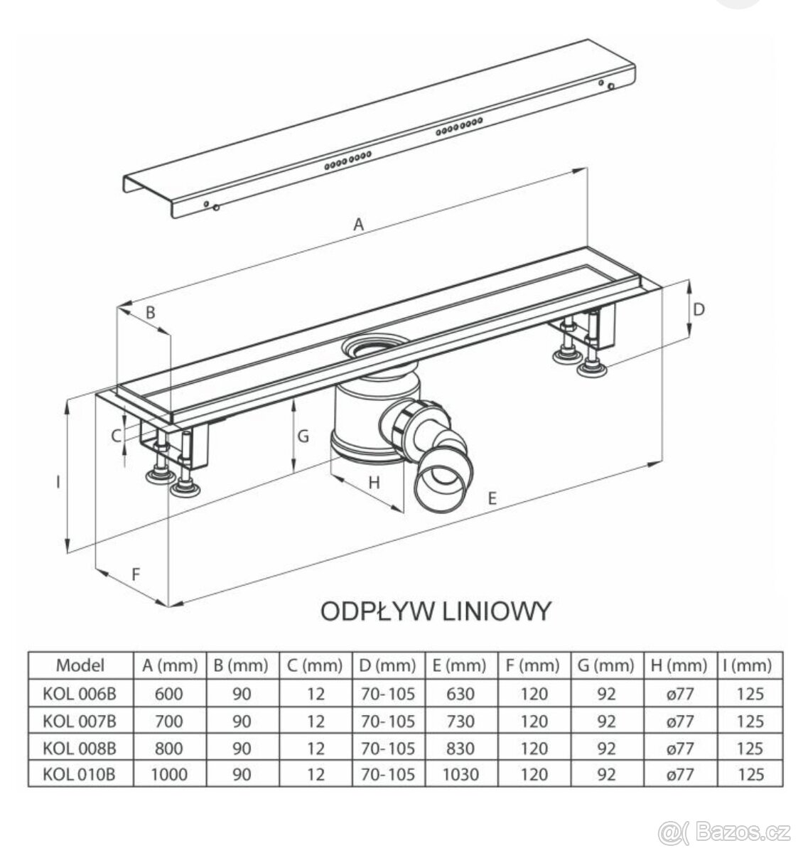 Deante KOL 007B odtokový žlab NOVÝ - 3