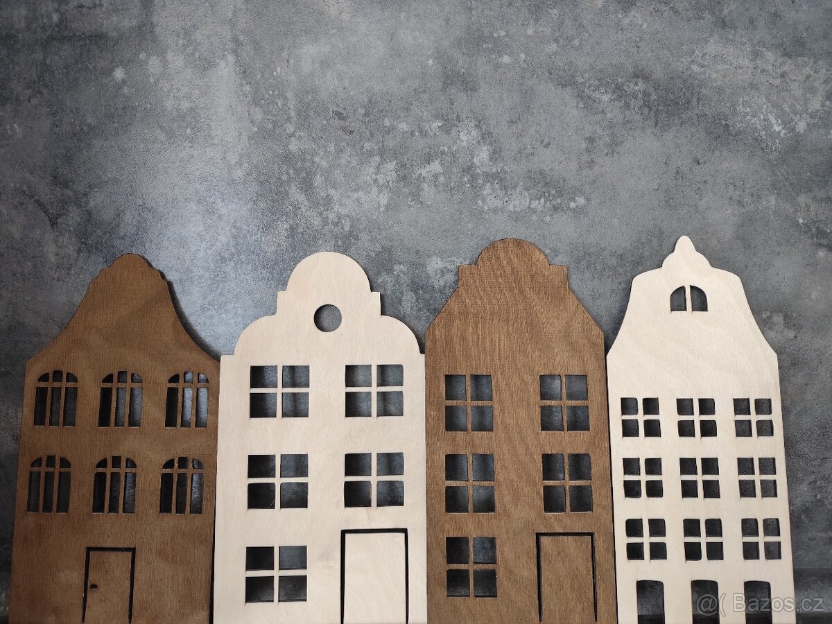 Dřevěné domečky - dekorace - 3