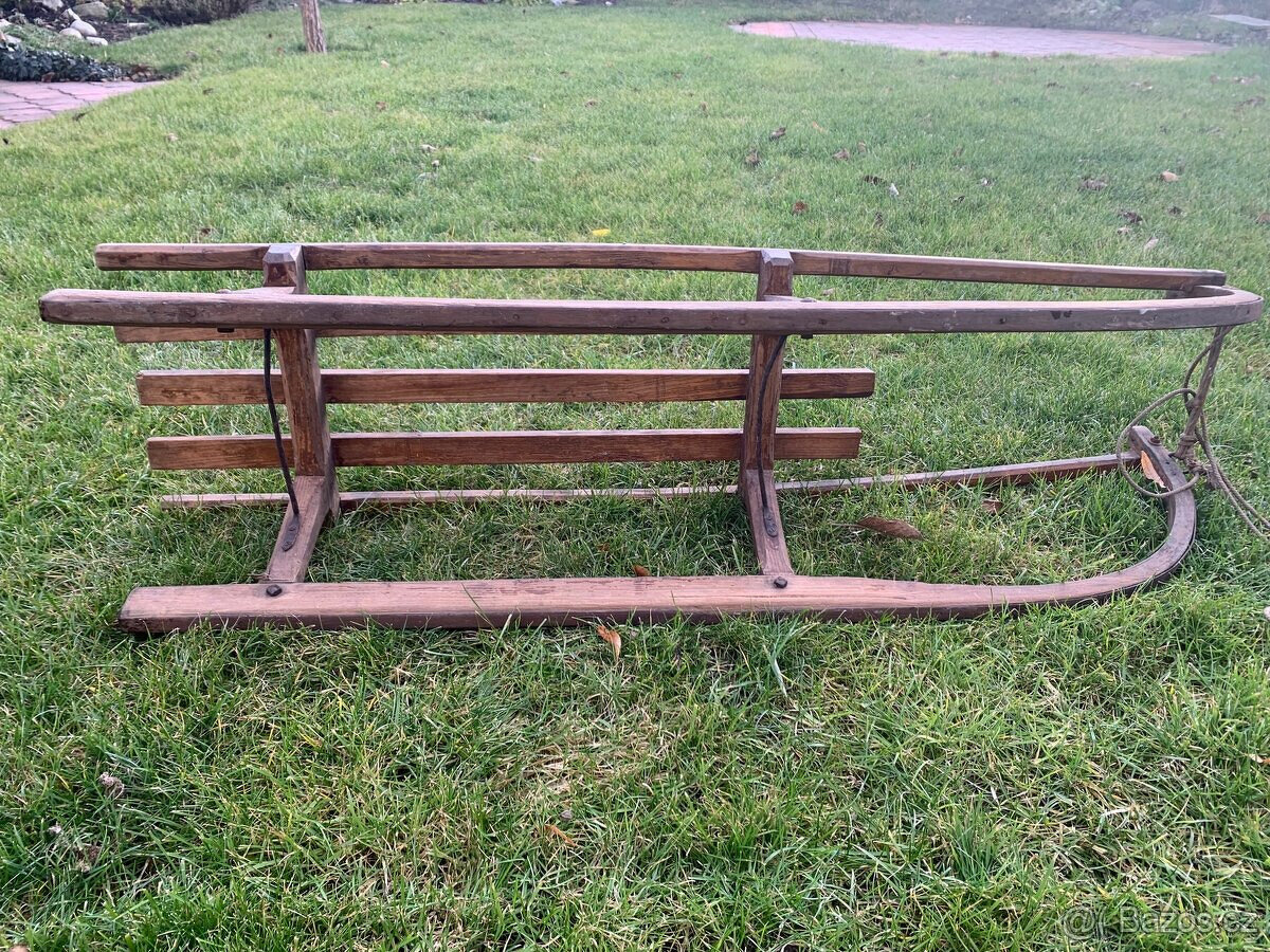 Staré, velké retro saně, sáňky - 3