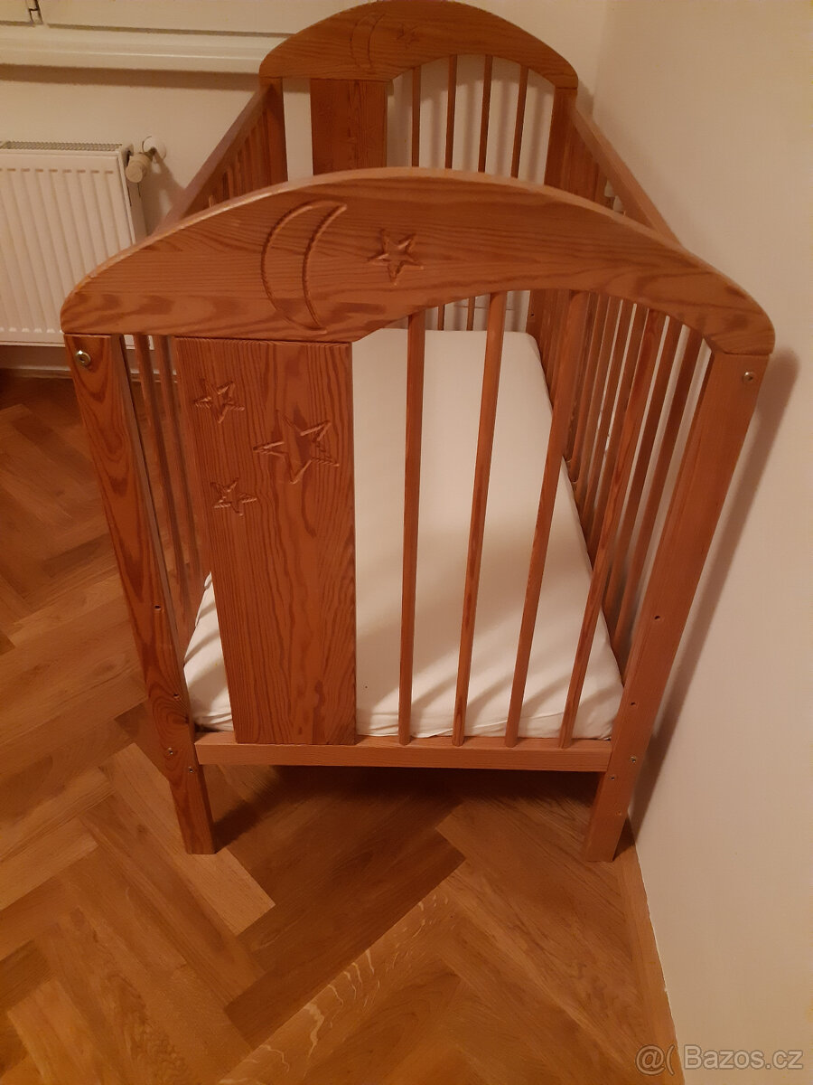 Dětská dřevená postýlka vč. matrace - 3