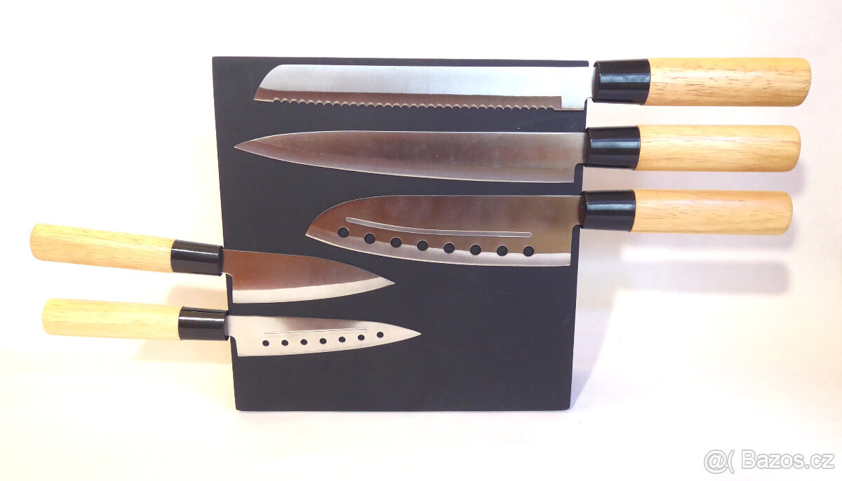 B349_ Kuchyňské nože a stojánek, nové - 3