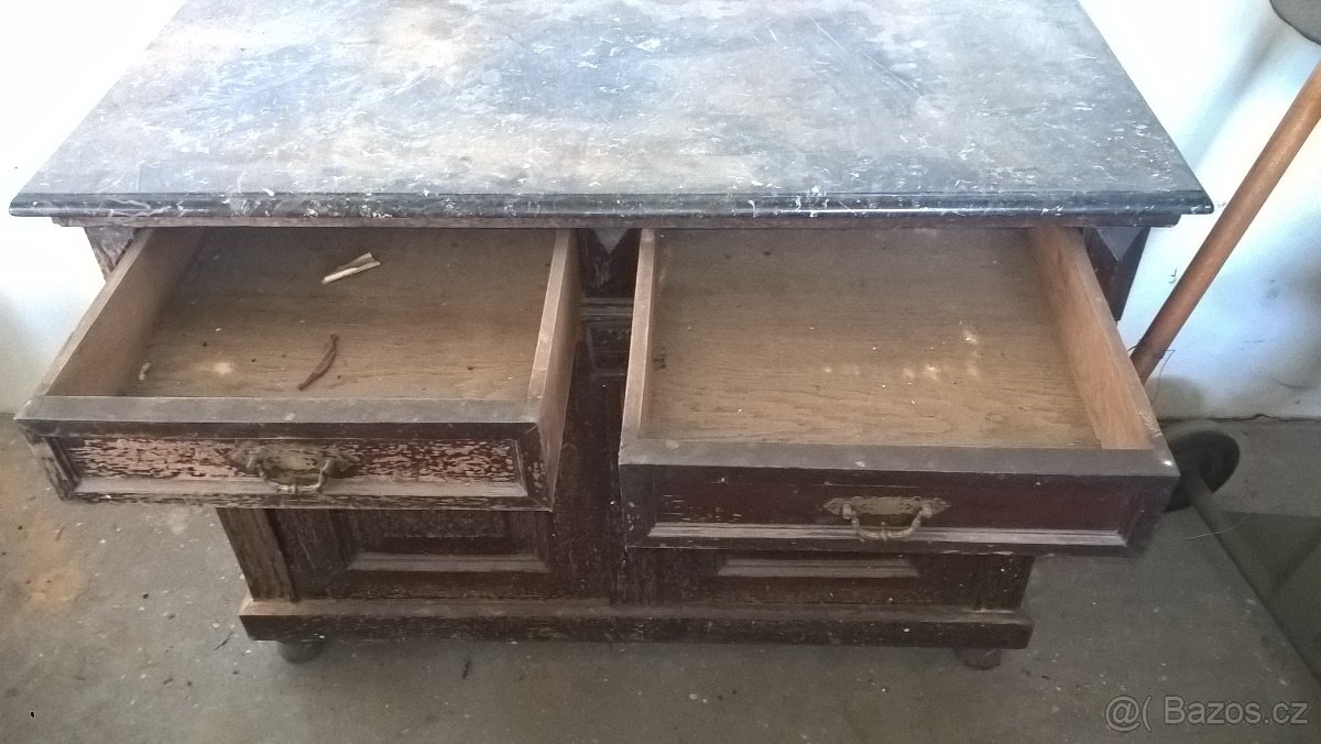 Starožitná komoda s mramorovou deskou - 3