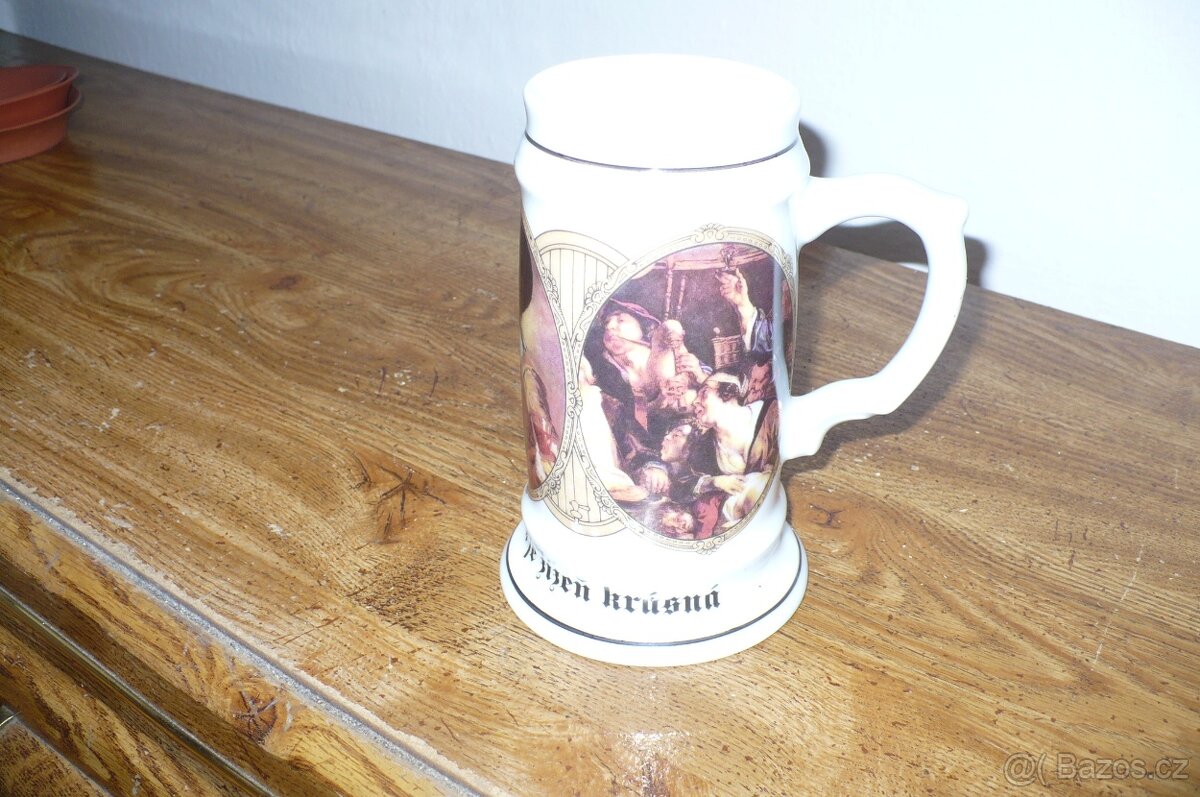 porcelánový pivní korbel - 3