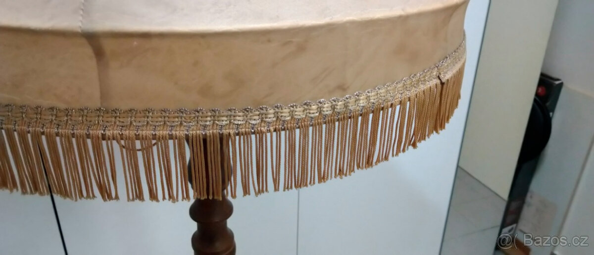 Stojací lampa dřevěná vintage - 3