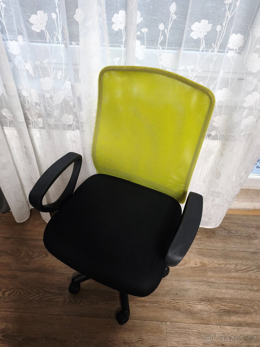 Kancelářská židle s opěrkami , zelená - 3
