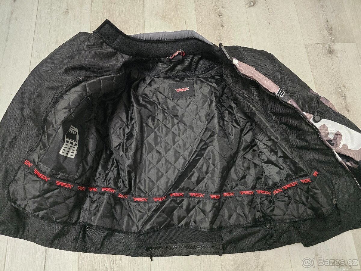 Pánská kombinéza na motorku RSA Camuflage šedá - 2 dílná - 3