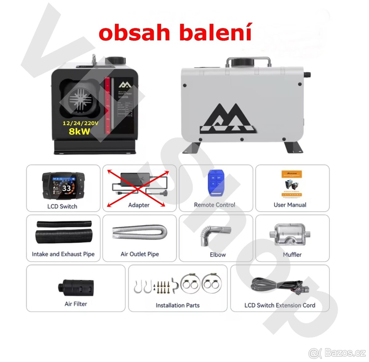 Tiché naftové topení, model 2026, DO, 12/24V 8kW, CZ návod - 3