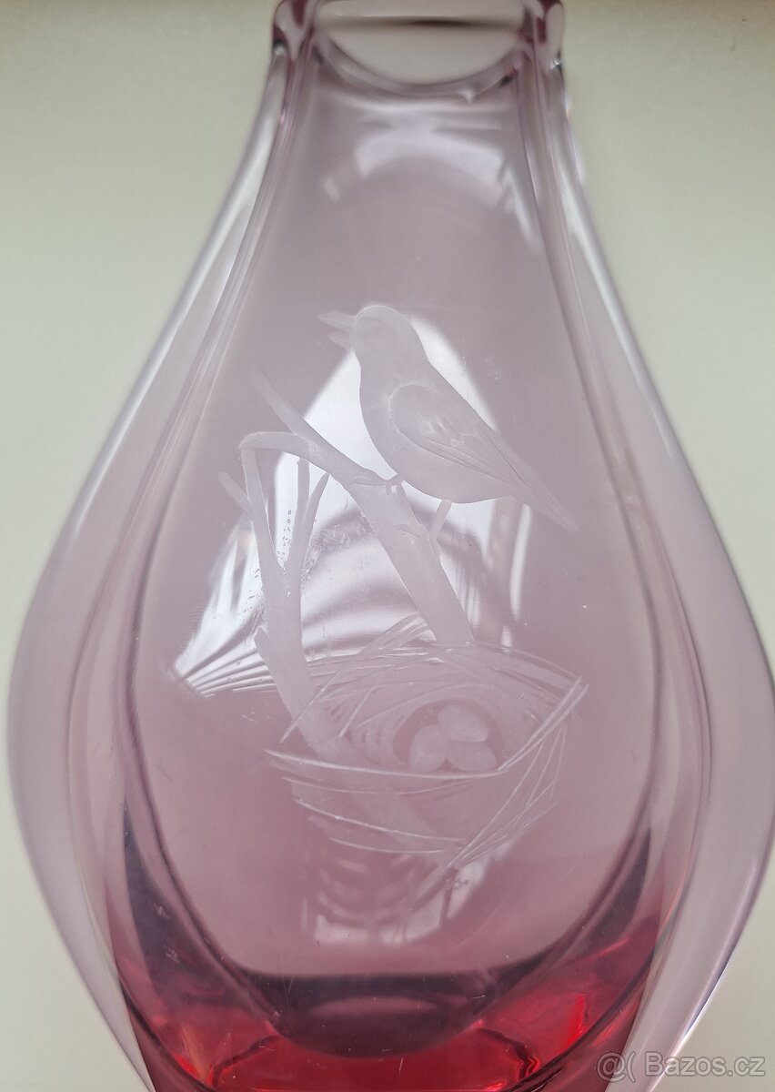 Starožitná růžová váza - 3