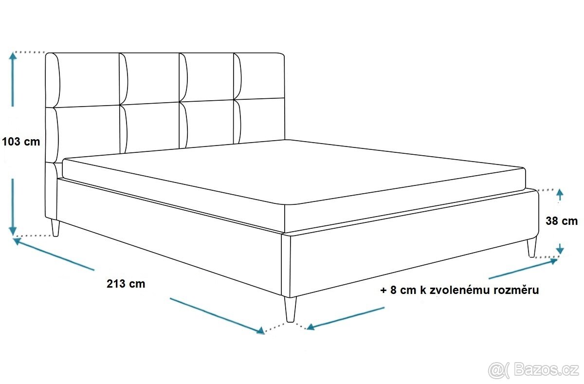Čalouněná postel LUX 180x200/jasmíne 29 - 3
