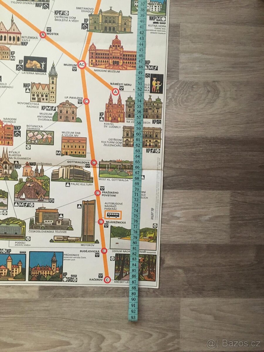 Praha - stará mapa Prahy - 3