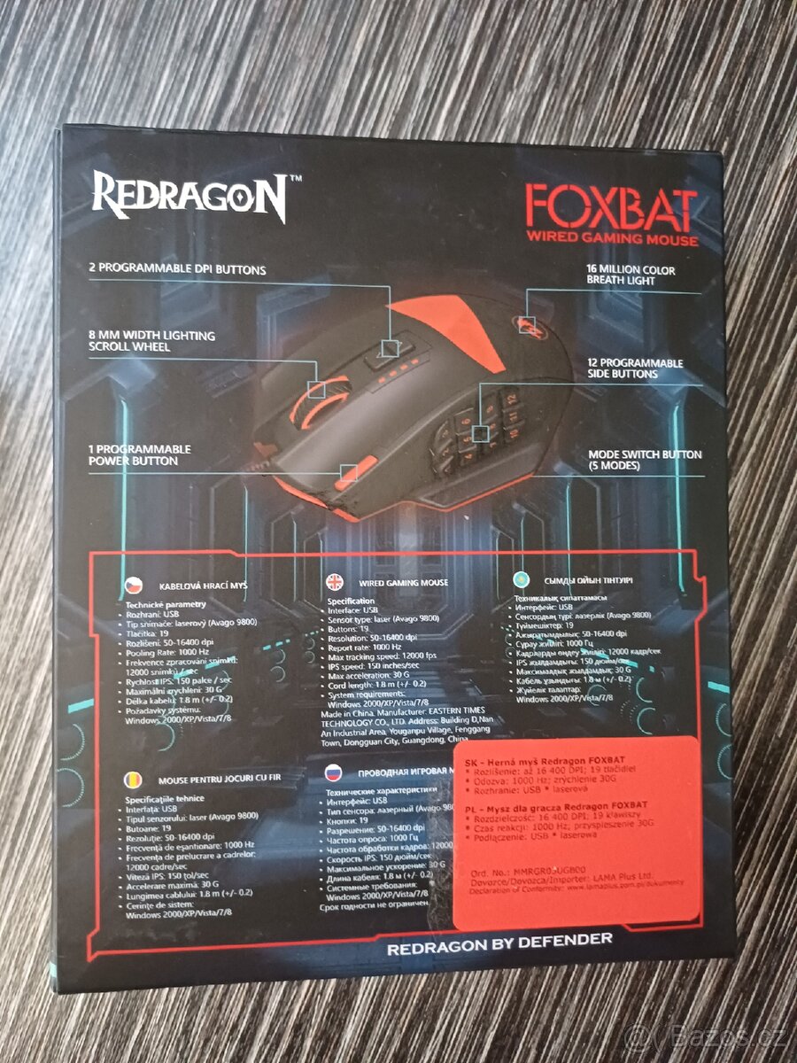 Herní myš Defender Redragon Foxbat, 19 tlačítek - 3
