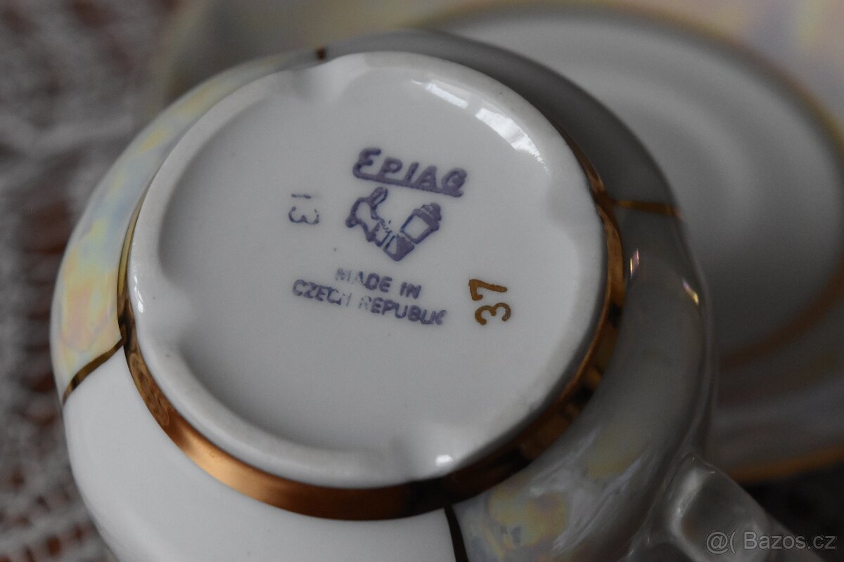 Sada dvou keramických hrnků s podšálky - 3