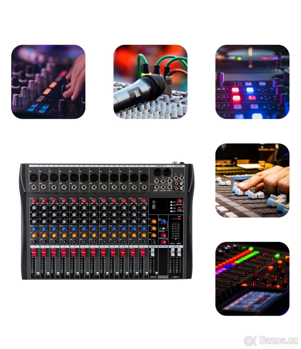 12kanálový studiový audio mixér DJ Sound Controller - 3