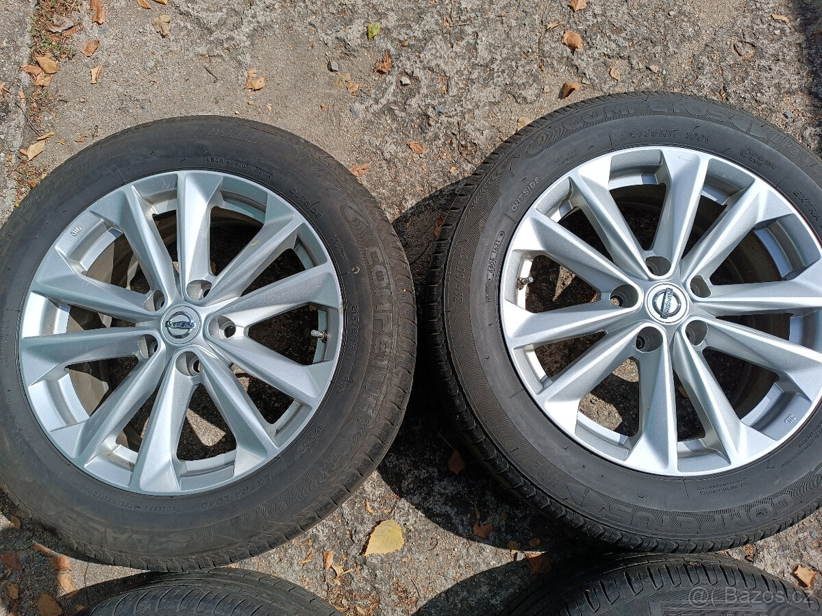 Nissan Quashqai - alu 7x17 et40 + čidla + letní 215/60/17 - 3