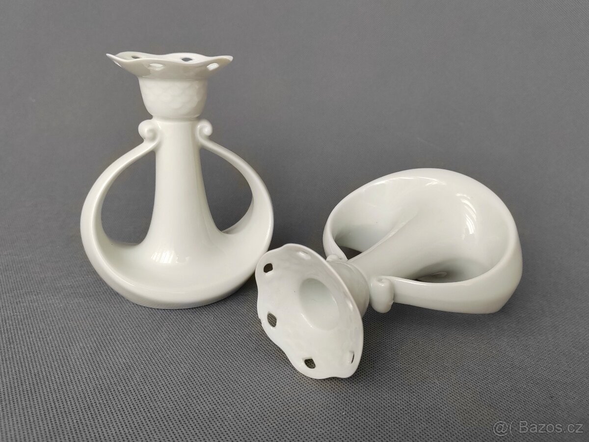 Pár nádherných svícnů od Copenhagen Porcelain B&G - 3