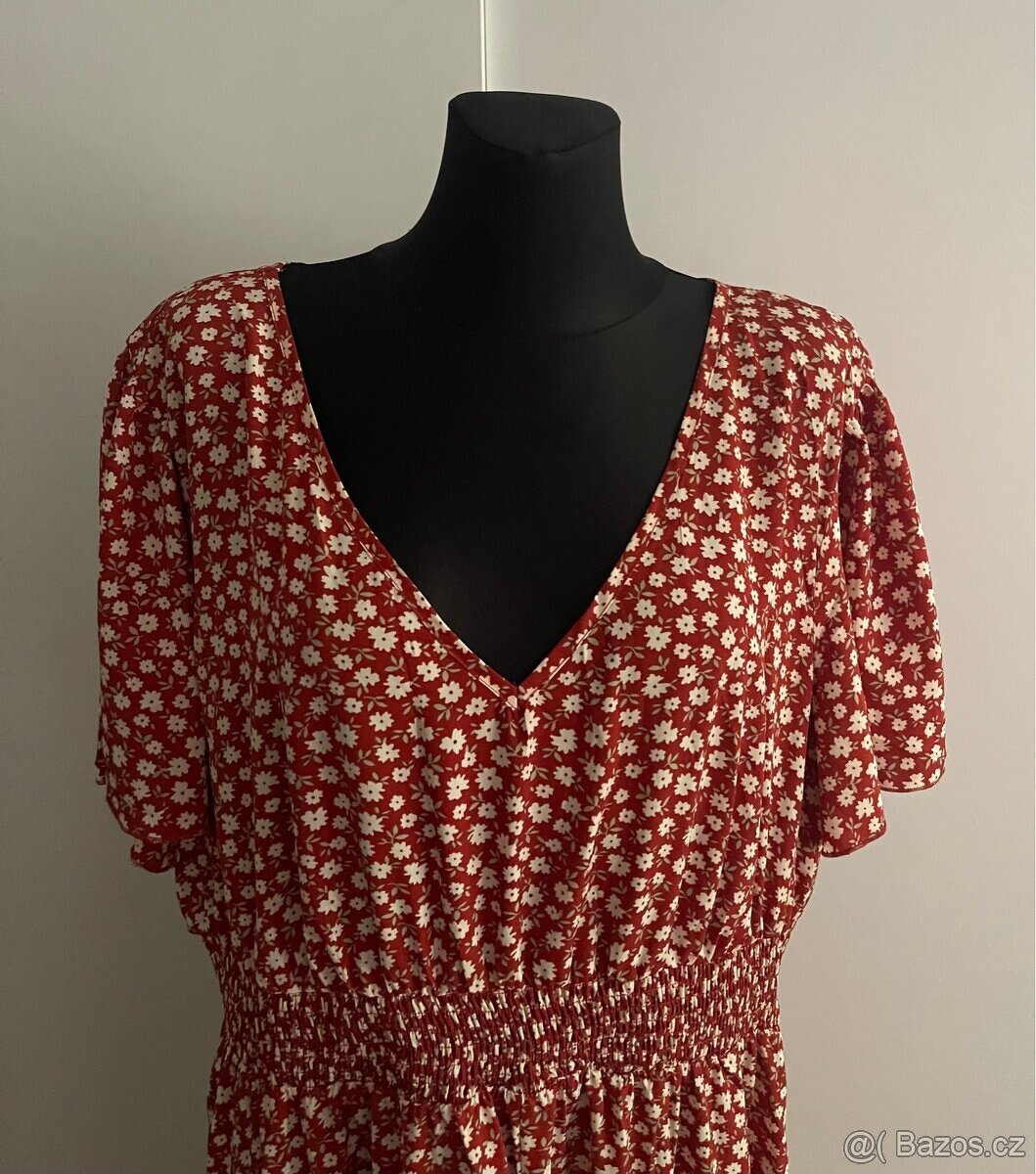 Dámské letní šaty červeno-bílé vel.XXL/52-54 - 3