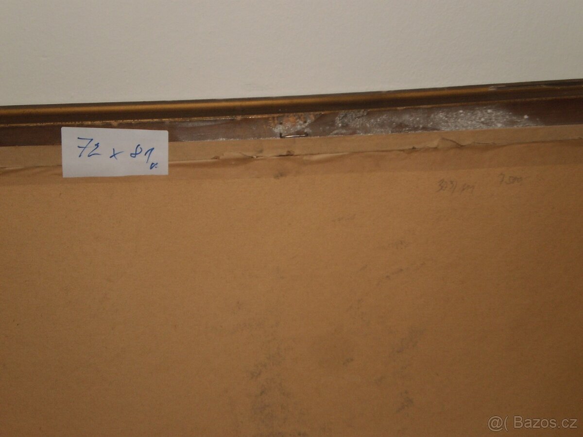 obraz - olej - signace ++ šeřík ve váze++ 72x81 cm - 3