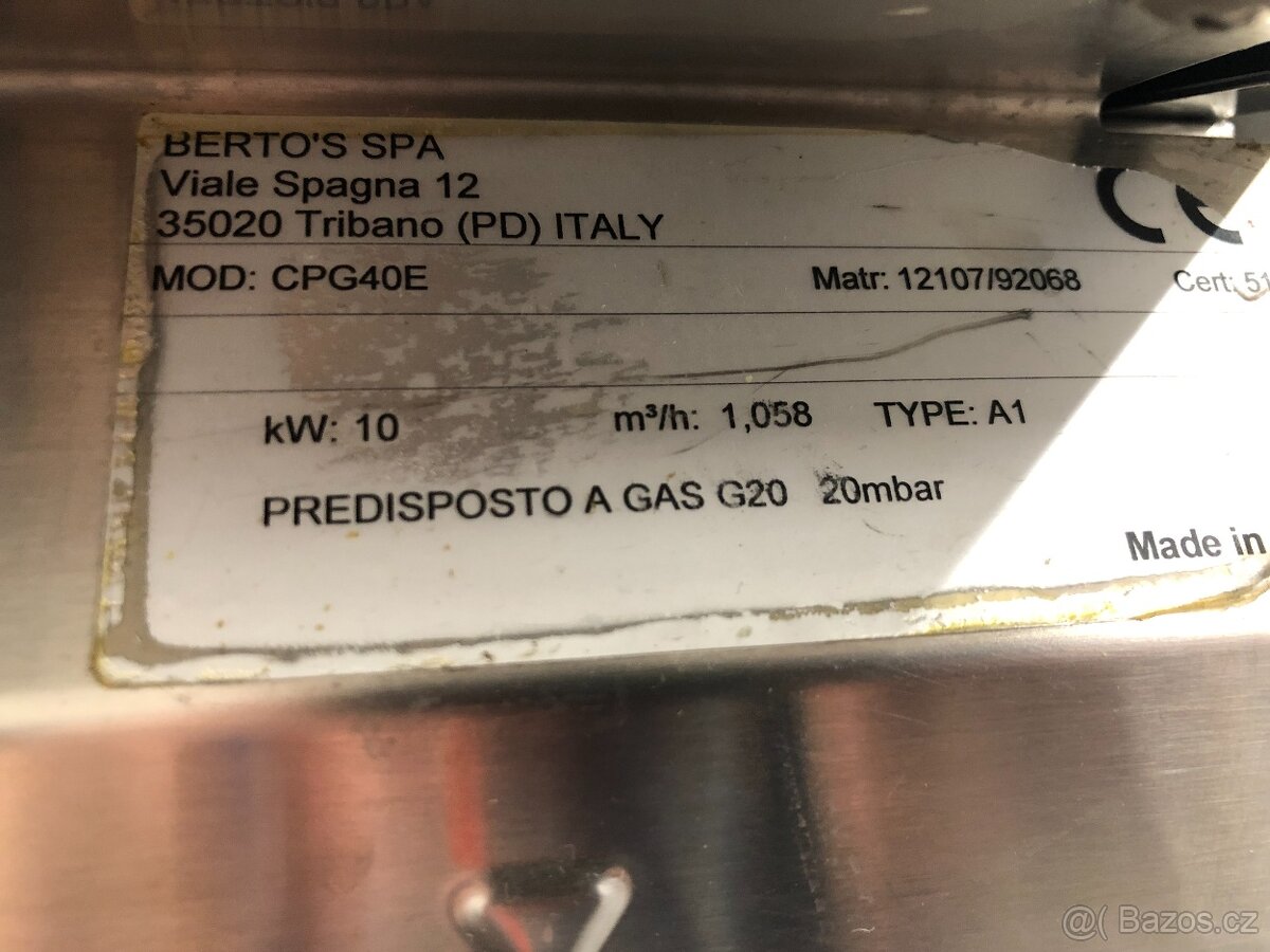 Vařič těstovin BERTOS Plyn, 10kW - 3