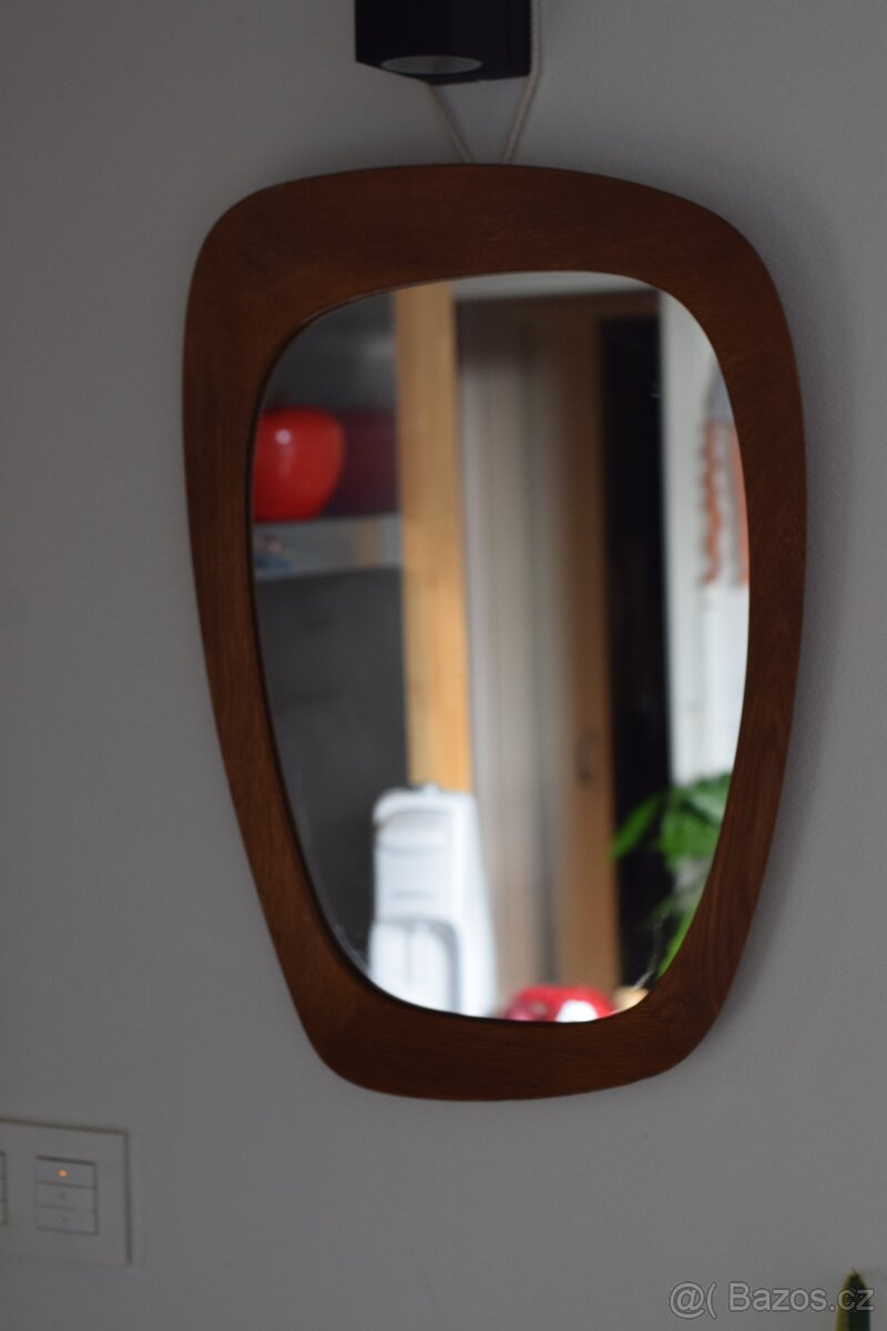 Dánské zrcadlo Teak Mid century - 3
