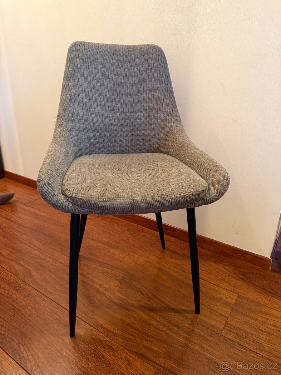 Šedá čalouněná jídelní židle 6 ks - 3