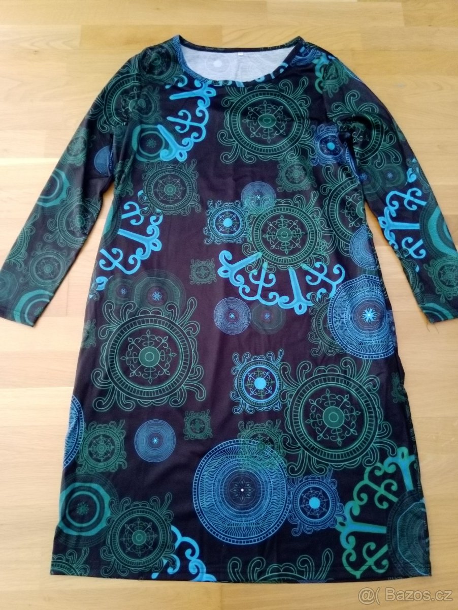 Dámské šaty s kapsami, zelená kola - 3