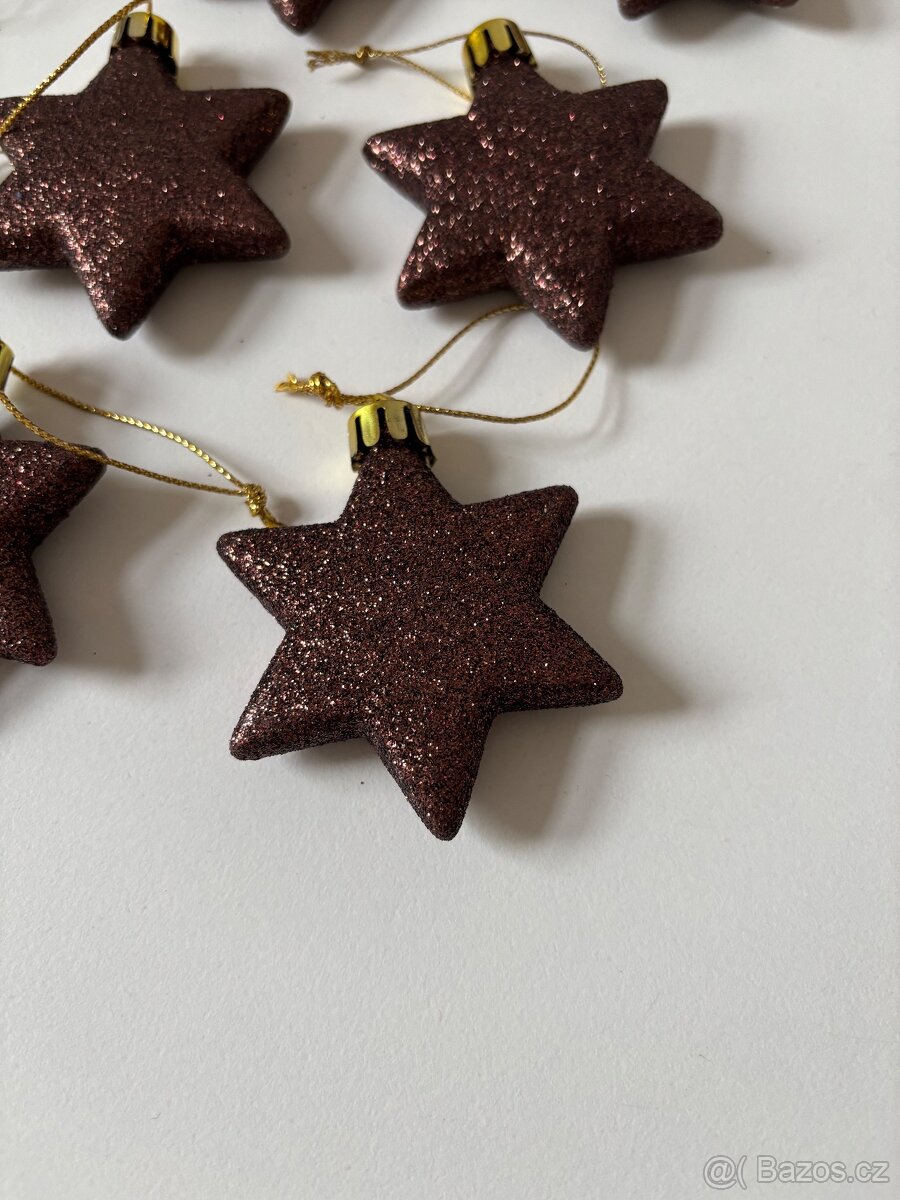 Sada 19 ks zlato-hnědých vánočních ozdob - 3