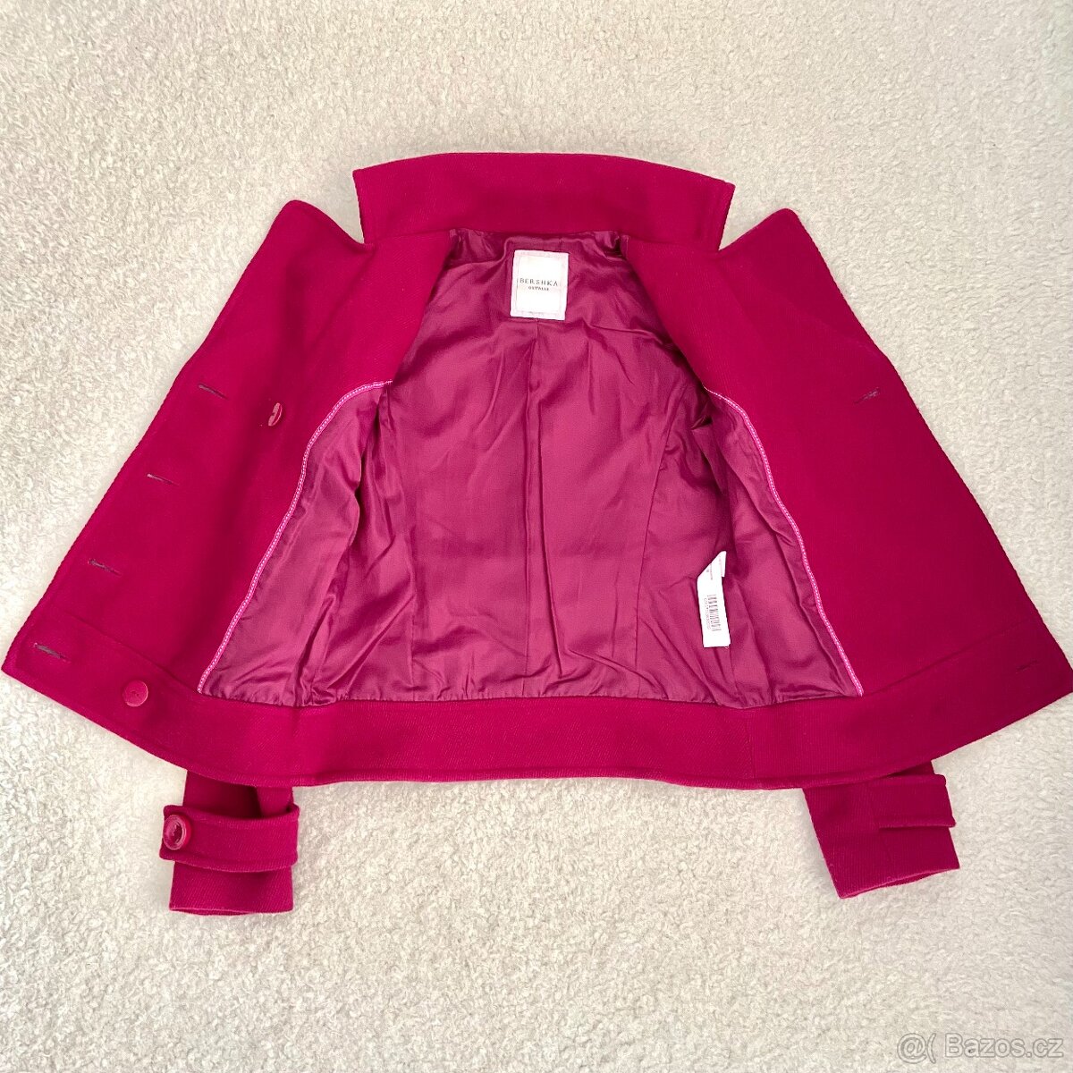 Dámský krátký vlněný kabát Bershka vel. M - 3