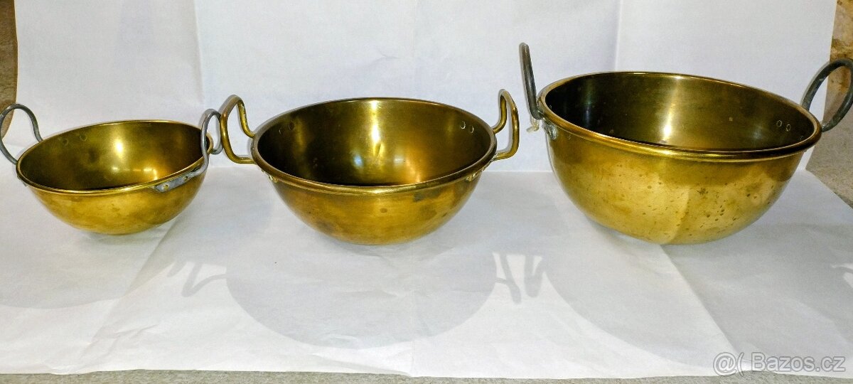 Měděné a mosazné nádobí, cukrářské kotlíky - 3