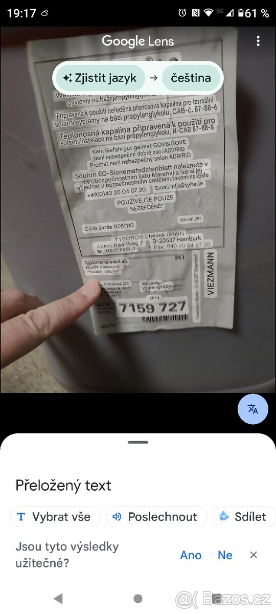 Teplonosná solární kapalina Wiesmann Tyfocor ls - 3