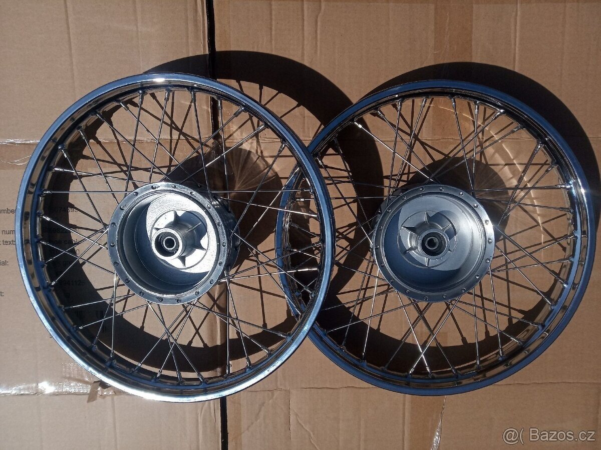 Nová kola Jawa 50/555 , 50/05, výplet, ráfky , vycentrováno - 3