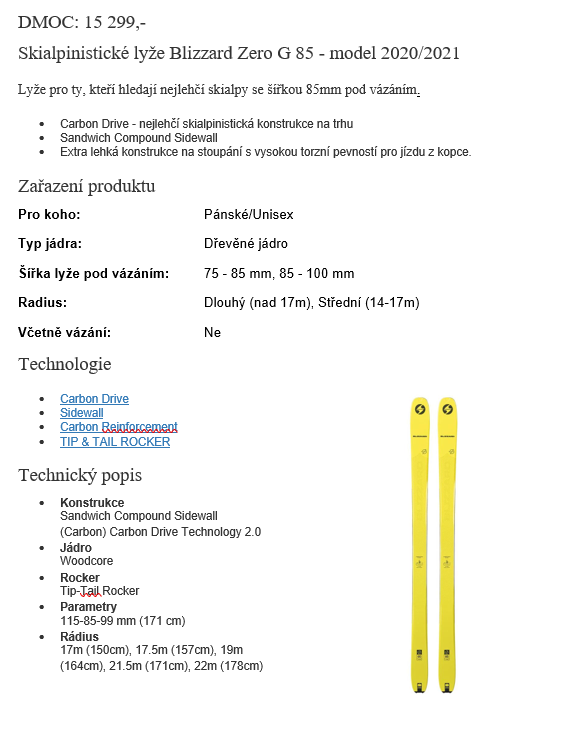 skialpové lyže Blizzard , skialp - 3