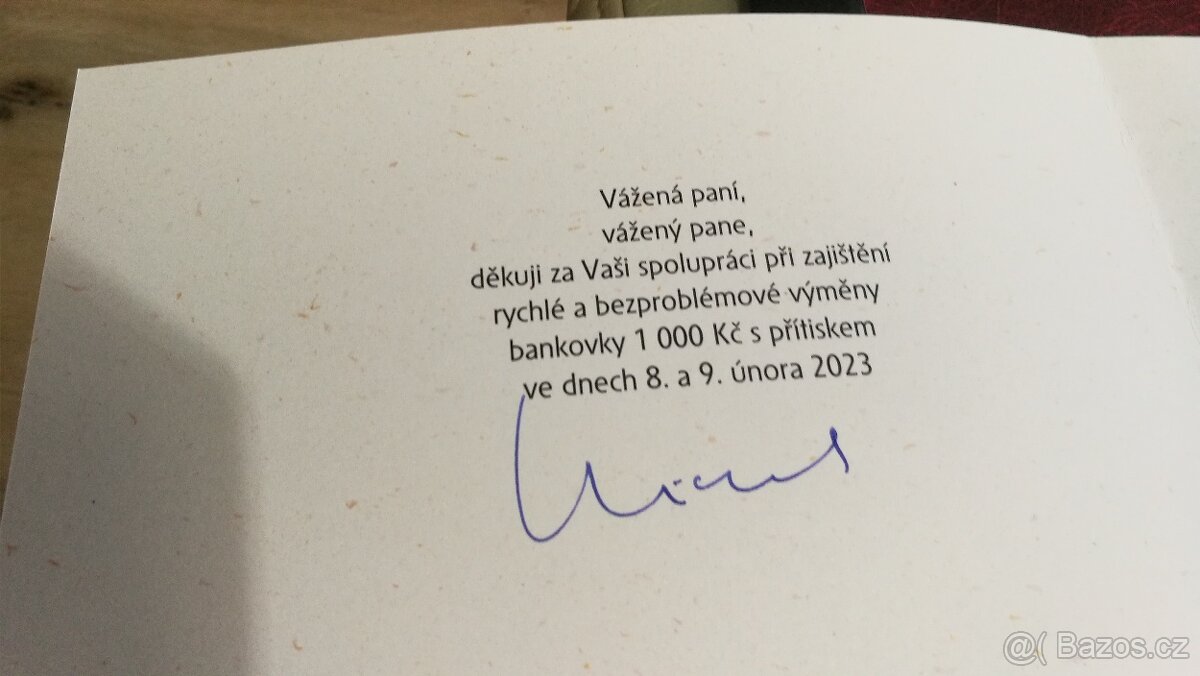 1000 Kč anulát , R 00 000000. Dárková sada ČNB - 3