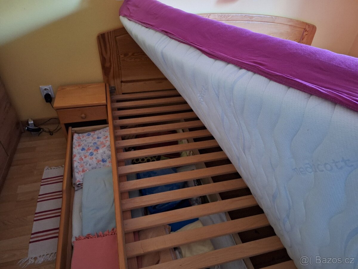 Manželská postel 180x200 masiv borovice - 3